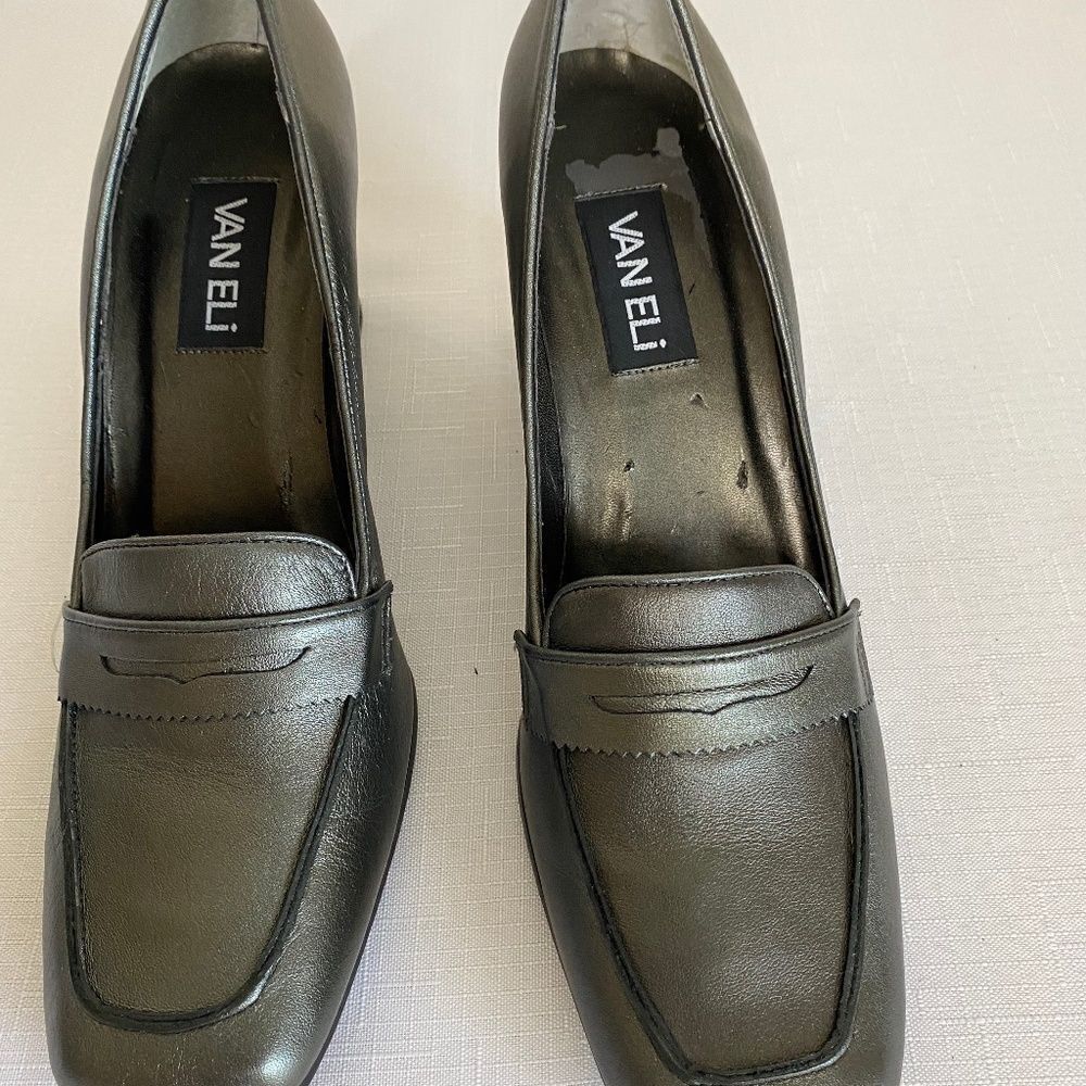 VANELi Pewter colored Square Toe Pump dress shoe size 9.5 - Picture 4 of 12